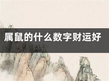 属鼠的什么数字财运好
