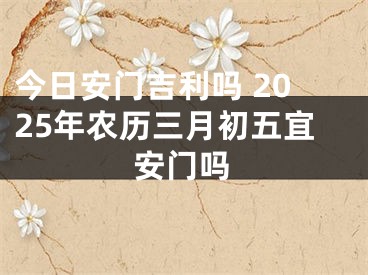 今日安门吉利吗 2025年农历三月初五宜安门吗