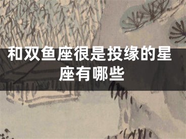 和双鱼座很是投缘的星座有哪些