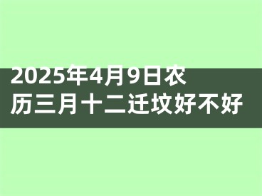 2025年4月9日农历三月十二迁坟好不好
