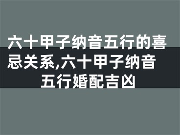 六十甲子纳音五行的喜忌关系,六十甲子纳音五行婚配吉凶