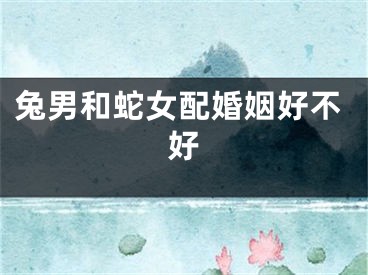 兔男和蛇女配婚姻好不好