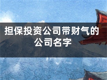 担保投资公司带财气的公司名字