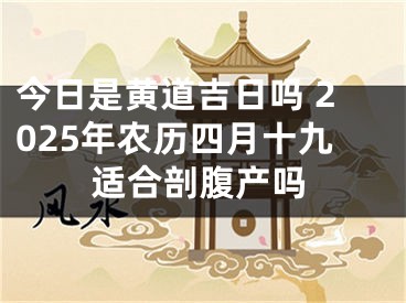 今日是黄道吉日吗 2025年农历四月十九适合剖腹产吗