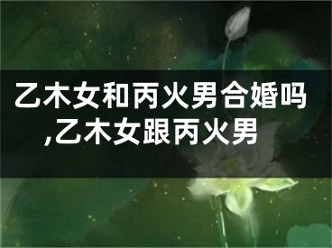 乙木女和丙火男合婚吗,乙木女跟丙火男