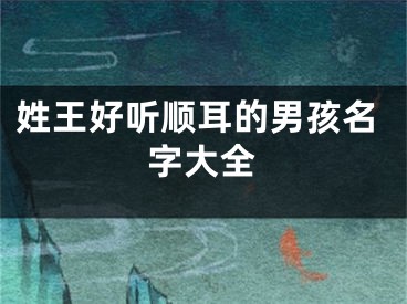 姓王好听顺耳的男孩名字大全