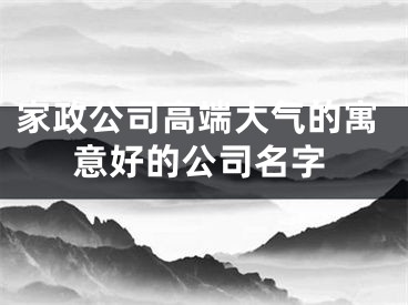 家政公司高端大气的寓意好的公司名字