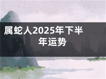 属蛇人2025年下半年运势