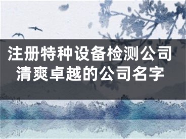 注册特种设备检测公司清爽卓越的公司名字