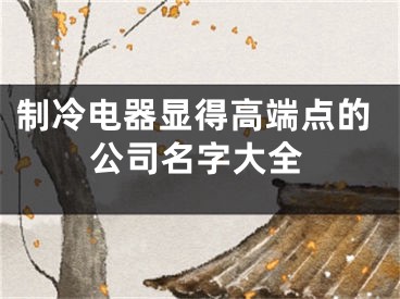 制冷电器显得高端点的公司名字大全