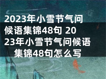 2023年小雪节气问候语集锦48句 2023年小雪节气问候语集锦48句怎么写