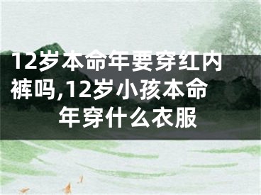 12岁本命年要穿红内裤吗,12岁小孩本命年穿什么衣服