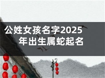 公姓女孩名字2025年出生属蛇起名