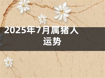 2025年7月属猪人运势