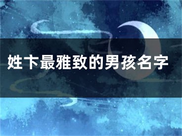 姓卞最雅致的男孩名字