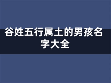 谷姓五行属土的男孩名字大全