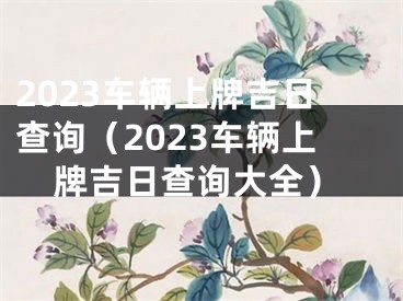 2023车辆上牌吉日查询（2023车辆上牌吉日查询大全）