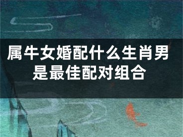 属牛女婚配什么生肖男是最佳配对组合