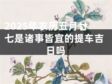 2025年农历五月廿七是诸事皆宜的提车吉日吗