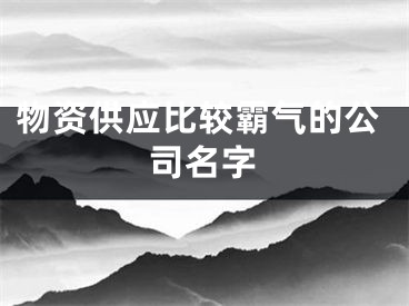物资供应比较霸气的公司名字