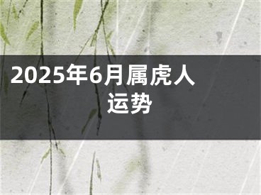 2025年6月属虎人运势