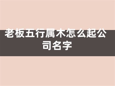 老板五行属木怎么起公司名字