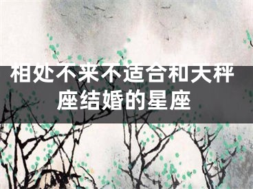 相处不来不适合和天秤座结婚的星座