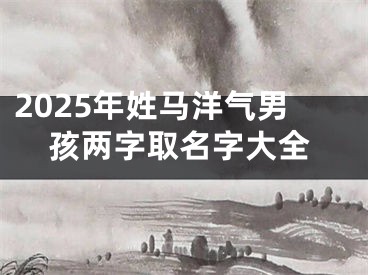 2025年姓马洋气男孩两字取名字大全