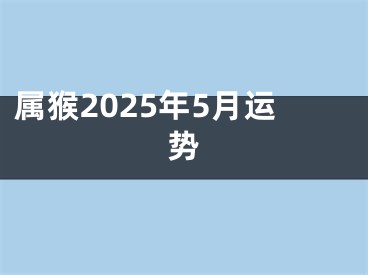 属猴2025年5月运势