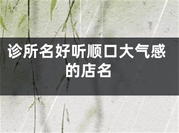 诊所名好听顺口大气感的店名