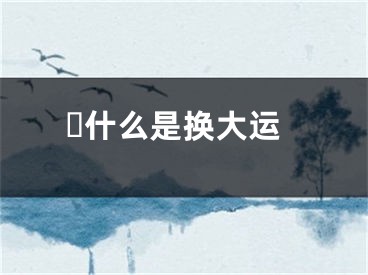 ​什么是换大运