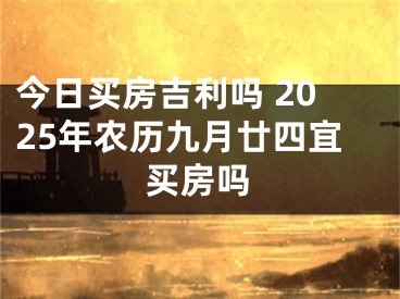 今日买房吉利吗 2025年农历九月廿四宜买房吗