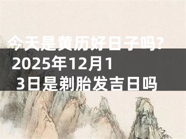 今天是黄历好日子吗? 2025年12月13日是剃胎发吉日吗