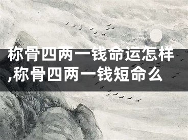 称骨四两一钱命运怎样,称骨四两一钱短命么