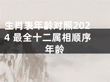 生肖表年龄对照2024 最全十二属相顺序年龄