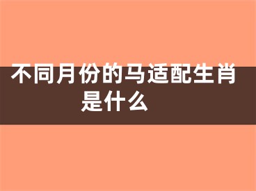 不同月份的马适配生肖是什么 