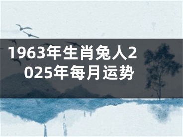 1963年生肖兔人2025年每月运势