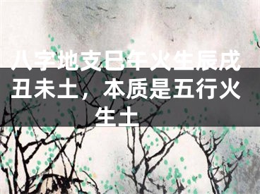 八字地支巳午火生辰戌丑未土，本质是五行火生土 