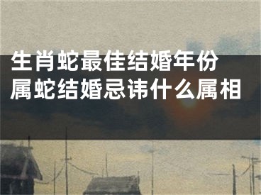 生肖蛇最佳结婚年份 属蛇结婚忌讳什么属相 