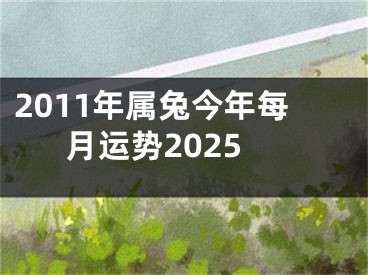 2011年属兔今年每月运势2025