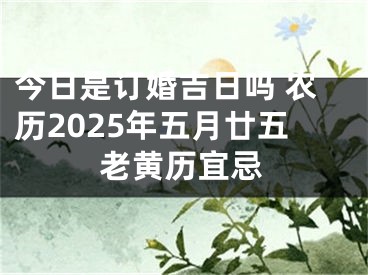 今日是订婚吉日吗 农历2025年五月廿五老黄历宜忌