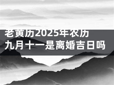 老黄历2025年农历九月十一是离婚吉日吗