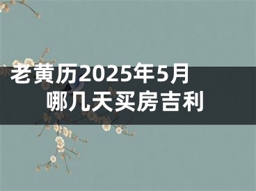 老黄历2025年5月哪几天买房吉利