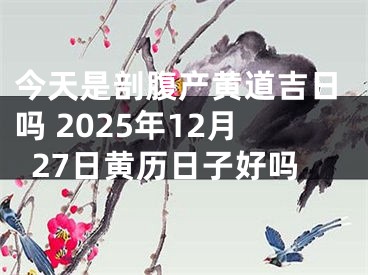 今天是剖腹产黄道吉日吗 2025年12月27日黄历日子好吗