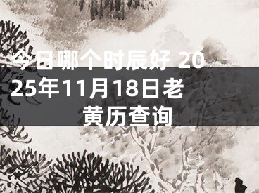 今日哪个时辰好 2025年11月18日老黄历查询