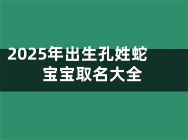 2025年出生孔姓蛇宝宝取名大全