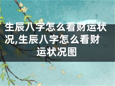生辰八字怎么看财运状况,生辰八字怎么看财运状况图