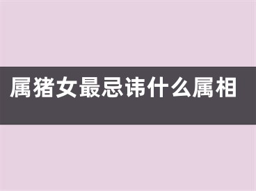 属猪女最忌讳什么属相