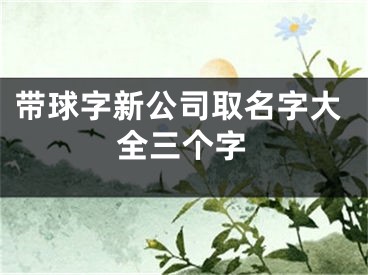 带球字新公司取名字大全三个字