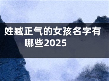 姓臧正气的女孩名字有哪些2025